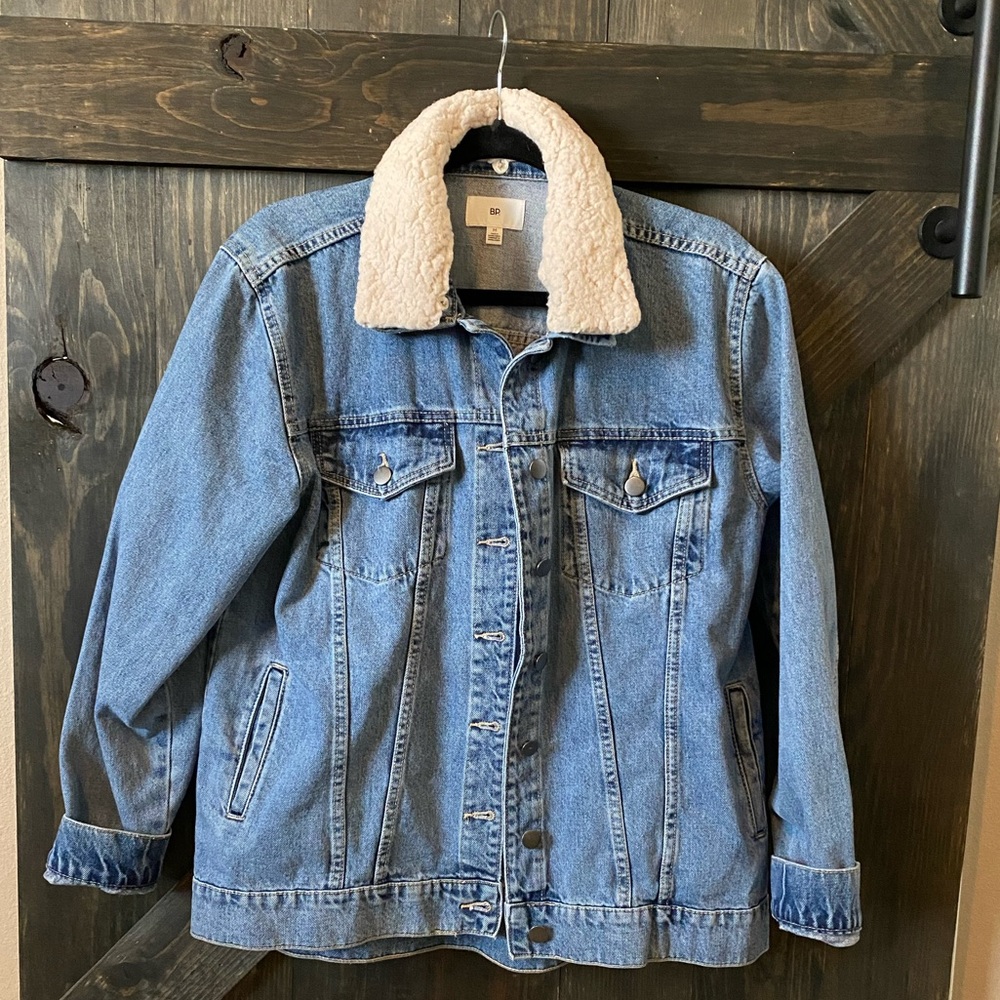 Denim Jacket with Sherpa Collar